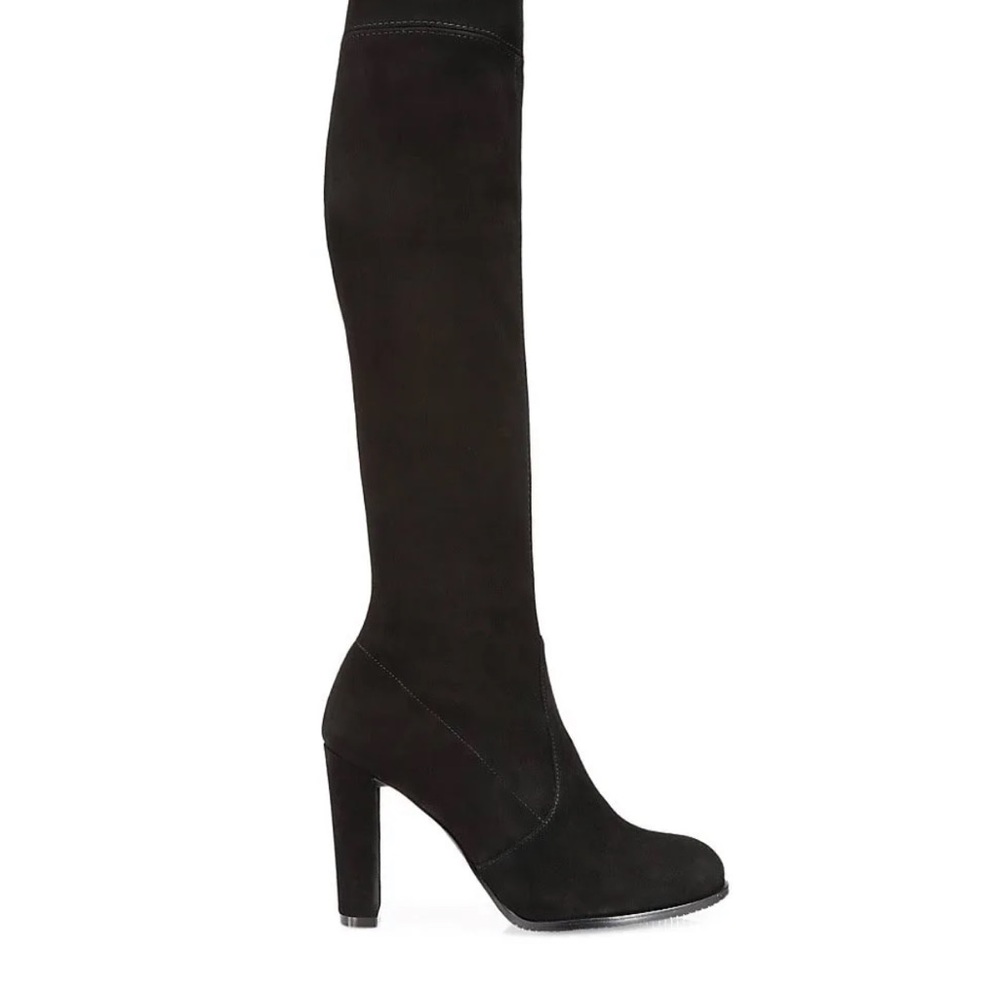 Black Stuart weitzman highland boot in black suede thigh high